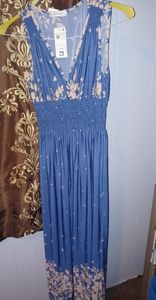 Jon & Anna blue and beige flower dress